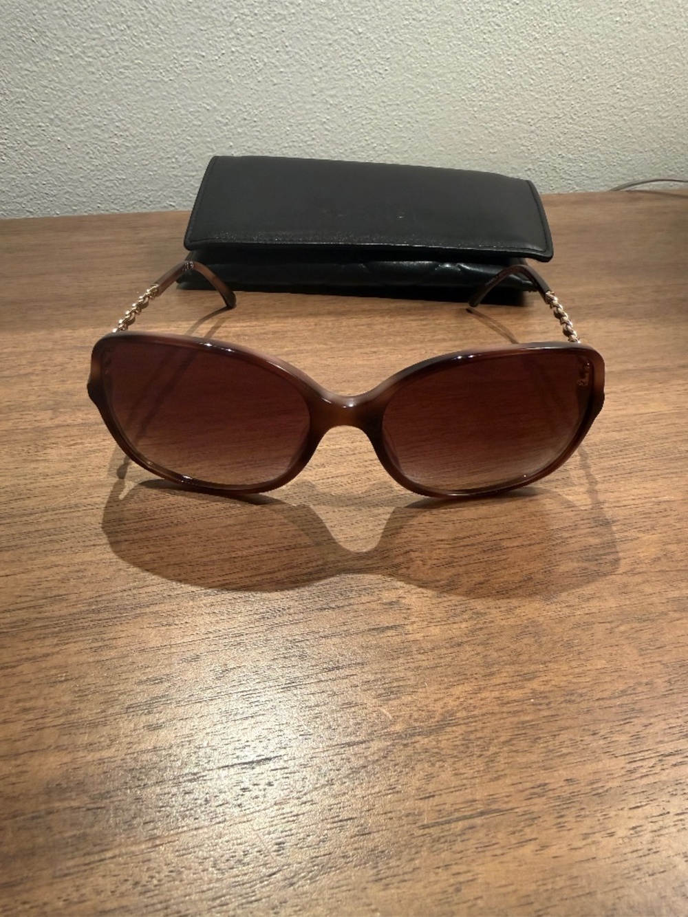 Chanel 5210-Q-A Square Chain Sunglasses – Brown / Gold